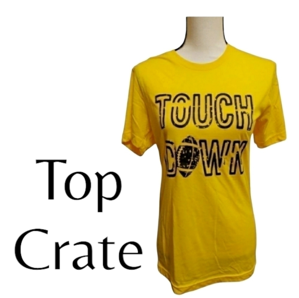 Yellow Top Crate tee Touch down shirt size small